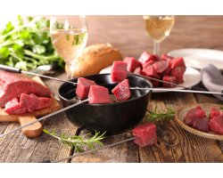 Viande fraîche de bison pour fondue bourguignonne 800 g