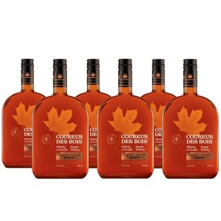 Lot de 6 liqueurs de whisky canadien au sirop d'érable - Coureur des bois