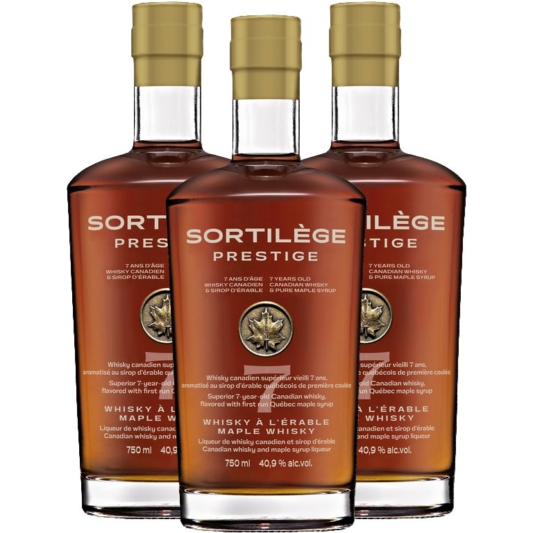 Lot de 3 liqueurs de whisky canadien sirop d'érable Sortilège Prestige -  PLANET'BISON