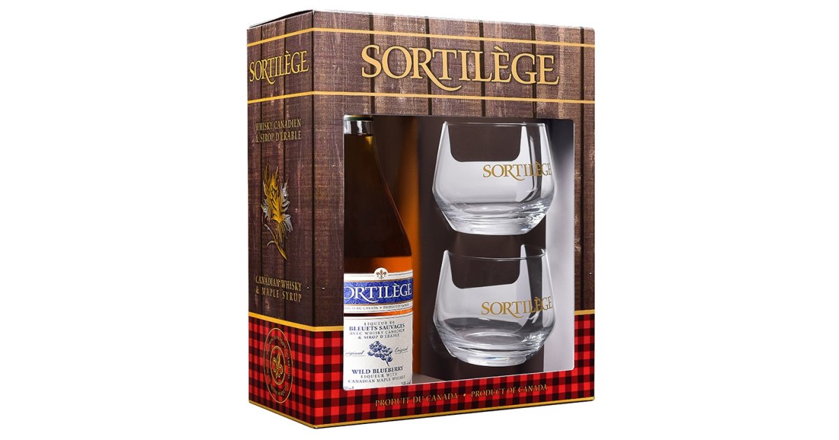 Vente en ligne coffret whisky Sortilège Bleuets et ses 2 verres gravés