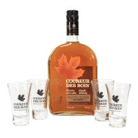 Coffret cadeau Coureur des Bois Original + 4 verres à shooter