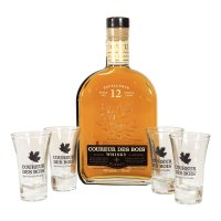 Coffret cadeau Coureur des Bois Original + 4 verres à shooter